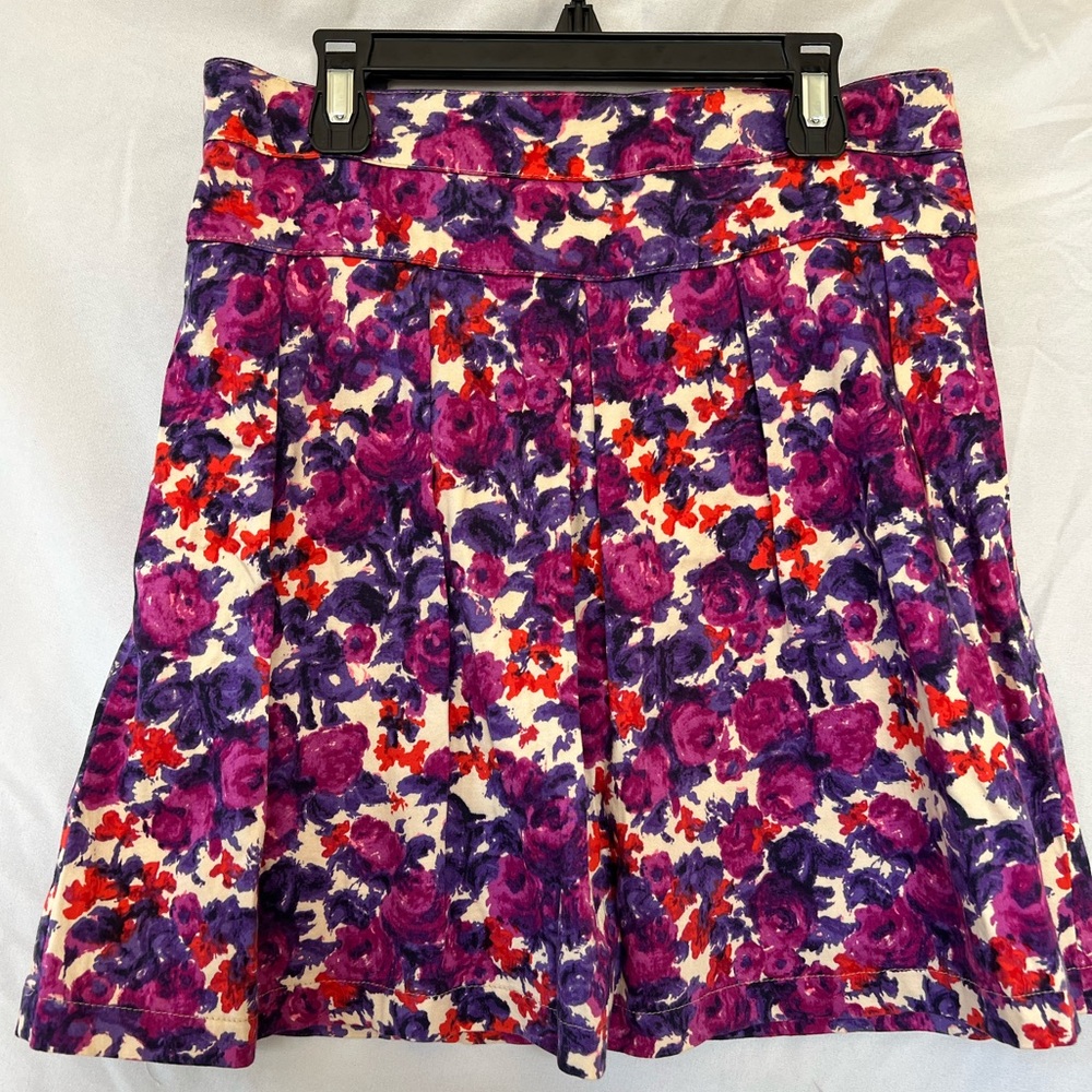 Floral Purple and Red Women's Skirt